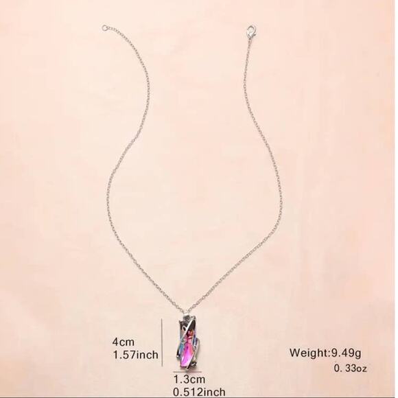 Gorgeous Bamboo Crystal Necklace Statement Piece - Picture 6 of 7